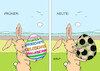 Cartoon: Ostern 2022 (small) by Erl tagged politik,ostern,2022,krieg,angriff,überfall,kriegsverbrechen,wladimir,putin,russland,ukraine,usa,eu,nato,beistand,unterstützung,waffen,waffenlieferungen,osterhase,osterei,botschaft,leben,liebe,karikatur,erl