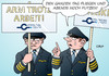 Cartoon: Pilotenstreik (small) by Erl tagged lufthansa,pilot,piloten,streik,gehalt,altersversorgung,rente,armut,arbeit,niedriglohnsektor,putzen,nebenjob,karikatur,erl