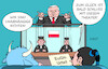 Cartoon: Polen (small) by Erl tagged politik,eu,polen,justiz,reform,justizreform,ende,unabhängigkeit,richterinnen,richter,urteil,eugh,europäischer,gerichtshof,verstoß,europäisches,recht,europa,stier,kaczynski,theater,marionettentheater,marionetten,karikatur,erl