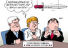 Cartoon: Positionsbestimmung (small) by Erl tagged koalitionsverhandlungen,große,koalition,cdu,csu,spd,schwarz,rot,position,mitglied,mitgliederbefragung,befragung,abstimmung,basis,damoklesschwert,gabriel,merkel,seehofer