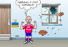 Cartoon: Putin (small) by Erl tagged ukraine,zerfall,russland,annexion,krim,ostukraine,unruhen,putin,unschuld,haus,fußball,fenster,fensterscheibe,kaputt,schuss,fc,fußballclub