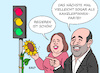 Cartoon: Regieren ist schön (small) by Erl tagged politik,partei,bündnis,90,die,grünen,grüne,wahl,vorstände,doppelspitze,ricarda,lang,omid,nouripour,regierung,ampel,fesseln,kompromisse,sonnenblume,macht,frage,karikatur,erl