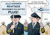 Cartoon: Rentner Piloten (small) by Erl tagged rente,erhöhung,rentner,plus,alter,vorsorge,geld,finanzen,piloten,streig,lufthansa,übergang,minus,arm,reich,armut,reichtum,karikatur,erl