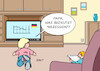 Cartoon: Rezession (small) by Erl tagged politik,krieg,russland,ukraine,gas,knappheit,verteuerung,preissteigerungen,inflation,wirtschaft,wachstum,rezession,schrumpfung,konjunktur,aussichten,nachrichten,zeitung,fernsehen,vater,sohn,karikatur,erl