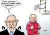 Cartoon: Schäuble Hoeneß (small) by Erl tagged uli,hoeneß,präsident,bayern,münchen,fußball,steuerhinterziehung,schwarzgeld,schweiz,selbstanzeige,vorbild,schaden,fiskus,finanzminister,wolfgang,schäuble,steuerabkommen,ablehnung,bundesrat,rot,grün,spd,grüne,steuerflucht,flüchtig