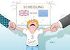 Cartoon: Scheidung (small) by Erl tagged brexit,austritt,großbritannien,eu,scheidung,gesetze,regeln,wirtschaft,soziales,freizügigkeit,handel,eltern,kinder,scheidungskrieg,rosenkrieg,premierministerin,theresa,may,karikatur,erl