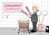 Cartoon: Schlachthof (small) by Erl tagged politik,lebensmittel,industrie,fleisch,schlachtbetrieb,schlachthof,arbeiter,subunternehmer,lohndumping,sklaven,sklavenhaltung,galeere,trommel,schlägel,verbesserung,bundeskabinett,missstände,corona,virus,pandemie,hotspot,karikatur,erl