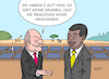 Cartoon: Scholz in Afrika (small) by Erl tagged politik,bundeskanzler,olaf,scholz,reise,besuch,afrika,äthiopien,kenia,erneuerbare,energien,solarenergie,solarpark,energiewende,deutschland,grüne,heizung,habeck,giraffe,zebra,karikatur,erl