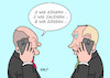 Cartoon: Scholz Putin (small) by Erl tagged politik,krieg,angriff,überfall,russland,ukraine,usa,nato,eu,deutschland,waffenlieferungen,bundeskanzler,olaf,scholz,zögern,zaudern,tipp,telefon,wladimir,putin,zeichen,hypnose,karikatur,erl