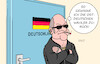 Cartoon: Scholz reagiert (small) by Erl tagged politik,studie,universität,leipzig,politische,einstellung,ostdeutschland,ostdeutsche,vertrauen,demokratie,sehnsucht,autoritär,staat,angst,zuwanderung,aussage,überfremdung,wunsch,stärke,schutz,bundeskanzler,olaf,scholz,türsteher,karikatur,erl