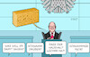 Cartoon: Scholz Rede (small) by Erl tagged politik,bundesregierung,ampel,spd,grüne,fdp,haushalt,umgehung,schuldenbremse,verfassungswidrig,urteil,karlsruhe,milliardenloch,bundeskanzler,olaf,scholz,rede,bundestag,schwammig,schwamm,löcher,karikatur,erl