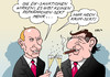 Cartoon: Schröder bei Putin (small) by Erl tagged bundeskanzler,altbundeskanzler,gerhard,schröder,spd,geburtstag,70,siebzig,feier,russland,präsident,wladimir,putin,freund,ukraine,konflikt,annexion,krim,ostukraine,eu,usa,sanktionen,rotkäppchen,sekt,krimsekt