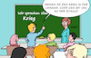 Cartoon: Schule und Krieg (small) by Erl tagged politik,bildung,vorschlag,bildungsministerin,bettina,stark,watzinger,thema,krieg,schule,unterricht,ukraine,nahost,schülerinnen,schüler,aggression,anstieg,schulen,lehrerin,lehrer,karikatur,erl