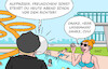 Cartoon: Schwarzer Sheriff (small) by Erl tagged politik,partei,cdu,designiert,generalsekretär,carsten,linnemann,law,and,order,schwarzer,sheriff,freibad,belästigung,frauen,schlägerei,mittag,abend,richter,konsequenzen,schnell,karikatur,erl