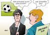 Cartoon: Schweinsteiger (small) by Erl tagged sport,bastian,schweinsteiger,rücktritt,nationalmannschaft,fußball,bundestrainer,joachim,jogi,löw,aufmunterung,zuversicht,bundeskanzlerin,angela,merkel,pressekonferenz,terror,anschläge,flüchtlinge,wir,schaffen,das,drei,neun,punkte,plan,karikatur,erl