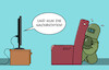 Cartoon: Schwer auszuhalten (small) by Erl tagged politik,nachrichten,krieg,hantavirus,amokfahrt,psyche,schutz,schutzanzug,karikatur,erl