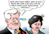 Cartoon: Seehofer (small) by Erl tagged csu,klausur,wildbad,kreuth,energiewende,kosten,schulden,streit,ministerpräsident,horst,seehofer,wirtschaftsministerin,ilse,aigner,protest,zuwanderung,armut,sozialsystem,populismus,betrug,bayern