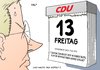 Cartoon: Sind Wulffs Tage gezählt? (small) by Erl tagged bundespräsident christian wulff kredit haus unternehmer auskunft drohung anruf bild zeitung entschuldigung geld wahrheit transparenz versprechen taktieren taktik kalender tag tage freitag dreizehn dreizehnte unglück aberglaube cdu partei parteifreund weis