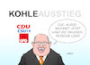 Cartoon: So ein Zufall! (small) by Erl tagged politik,wirtschaft,energie,klima,klimaschutz,kohle,kohleausstieg,kohlekommission,ergebnisse,verwässert,bundesregierung,groko,cdu,csu,spd,altmaier,karikatur,erl