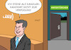 Cartoon: Söder (small) by Erl tagged politik,markus,söder,csu,ministerpräsident,bayern,talk,lanz,ambitionen,kanzleramt,bundeskanzler,kanzlerkandidat,union,verneinung,hintertürchen,fernsehen,studio,karikatur,erl