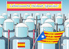 Cartoon: Spanien Katalonien (small) by Erl tagged katalonien,unabhängigkeit,referendum,spanien,verbot,verfassung,verfassungswidrig,einsatz,polizei,gummigeschosse,schlagstock,beschlagnahmung,wahlurnen,zerstörung,software,besetzung,wahllokale,recht,geld,wirtschaft,wirtschaftskraft,konflikt,konfrontation,rechthaberei,unnachgiebigkeit,abtrennung,sezession,lebenswert,heimat,karikatur,erl