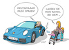 Cartoon: Sparkurs (small) by Erl tagged politik,geld,finanzen,finanzminister,chistian,lindner,fdp,sparkurs,sparen,kindergrundsicherung,kinder,familien,soziales,arm,reich,porschefahrer,porsche,karikatur,erl