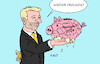 Cartoon: Sparkurs Lindner (small) by Erl tagged politik,ampel,spd,grüne,fdp,haushalt,umgehung,schuldenbremse,verfassungswidrig,urteil,karlsruhe,milliardenloch,gefährdung,projekte,wirtschaft,industrie,suche,geld,bundeskanzler,olaf,scholz,wirtschaftsminister,robert,habeck,finanzminister,christian,lindner,sparen,sparkurs,sparschwein,reparatur,kleber,kleben,freunde,freundschaft,karikatur,erl