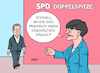 Cartoon: SPD-Vorsitz (small) by Erl tagged politik,partei,spd,vorsitz,doppelspitze,saskia,esken,vorschlag,lars,klingbeil,suche,cdu,dritter,anlauf,friedrich,merz,kandidat,ewige,hoffnung,karikatur,erl