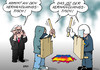 Cartoon: Steinmeier in der Ukraine (small) by Erl tagged ukraine,bürgerkrieg,opposition,regierung,janukowitsch,blut,tote,gewalt,diplomatie,verhandlungstisch,eu,deutschland,außenminister,steinmeier,demonstrant,polizist,demonstranten,polizei