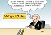 Cartoon: Stuttgart 21 plus (small) by Erl tagged stuttgart,21,bahnhof,unterirdisch,kopfbahnhof,schlichtung,teuer,kosten,flughafen