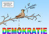 Cartoon: Tröglitz (small) by Erl tagged tröglitz,brandanschlag,asylbewerberheim,bedrohung,bürgermeister,landrat,rechtsextremismus,ausländerfeindlichekeit,verfassungsfeindlichkeit,npd,singvogel,singvögel,einheimisch,zugvogel,zugvögel,asyl,flüchtlinge,demokratie,bunt,braun,karikatur,erl