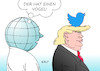 Cartoon: Trump (small) by Erl tagged usa donals trump praesident interview themen aussenpolitik wirtschaft handel politiker erde welt besorgnis schrecken schock furore unberechenbarkeit charakter eignung amt medien presse twitter vogel karikatur erl