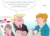 Cartoon: Trump Polen (small) by Erl tagged usa präsident donald trump rechtspopulismus sexismus weib frau kuss besuch polen ministerpräsidentin beata szydlo regierung nationalkonservativ freundschaft eifersüchtig machen eu westeuropa brüssel deutschland g20 gipfel hamburg bundeskanzlerin angela merkel klimaschutz freihandel karikatur erl