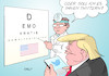 Cartoon: Trump Sehtest (small) by Erl tagged usa,präsident,donald,trump,dekret,einreiseverbot,muslime,gericht,richter,urteil,verfassungswidrig,verfassung,missachtung,gewaltenteilung,demokratie,lächerlich,twitter,sehtest,arzt,augenarzt,karikatur,erl