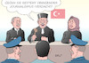 Cartoon: Türkei Journalismus (small) by Erl tagged politik,türkei,präsident,erdogan,putsch,versuch,säuberung,umbau,präsidialsystem,abbau,demokratie,gewaltenteilung,grundrechte,meinungsfreiheit,pressefreiheit,verhaftungen,journalisten,vorwurf,terrorismus,gericht,justiz,unabhängigkeit,haftstrafe,gefängnis,journalismus,zeitung,medien,karikatur,erl