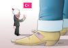 Cartoon: Türkei USA (small) by Erl tagged politik,usa,präsident,donald,trump,türkei,erdogan,verhaftung,priester,sanktionen,politiker,minister,strafzölle,handelskrieg,zölle,produkte,nationalismus,rechtspopulismus,autokratie,sultan,cowboy,wirtschaftskrise,währungskrise,finanzen,lira,karikatur,erl