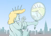 Cartoon: USA (small) by Erl tagged usa,präsident,donald,trump,rechtspopulismus,rassismus,sexismus,grobheit,spaltung,erschrecken,angst,freiheit,freiheitsstatue,liberty,spiegel,frisur,karikatur,erl