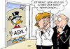 Cartoon: USA Asyl (small) by Erl tagged usa,schulden,krise,pleite,haushalt,schuldengrenze,streit,republikaner,demokraten,geld,sicherheit,dollar,wirtschaft,welt,vermögen,dagobert,duck,asyl,deutschland,merkel,bundeskanzlerin,angela