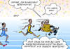 Cartoon: Usain Bolt (small) by Erl tagged usain,bolt,100,meter,lauf,sprint,olympiasieg,rekord,olympia,olympische,spiele,rio,2016,leichtathletik,jamaika,familie,oma,rollator,siegerehrung,zappeln,hampeln,christoph,harting,diskus,karikatur,erl