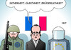 Cartoon: verständlich (small) by Erl tagged frankreich,paris,terror,anschläge,is,islamismus,gewalt,tod,schock,angst,beistand,eu,sicherheit,freiheit,gleichheit,brüderlichkeit,französische,revolution,soldat,polizist,militär,polizei,präsident,hollande,karikatur,erl