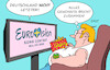 Cartoon: Verunsicherung (small) by Erl tagged politik,kunst,musik,eurovision,song,contest,esc,schweden,malmö,2024,deutschland,platz,12,nicht,letzter,weltbild,wanken,abschied,tradition,zusammenbruch,gewohnheiten,fernsehen,bier,chips,karikatur,erl