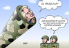 Cartoon: Von der Leyen (small) by Erl tagged is,staat,terror,islamismus,syrien,irak,widerstand,kurden,waffen,lieferung,waffenlieferung,deutschland,veraltet,modern,verteidigungsministerin,ursula,von,der,leyen,waffe