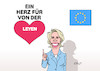 Cartoon: Von der Leyen (small) by Erl tagged politik,eu,posten,kommissionspräsident,kommissionspräsidentin,kandidatin,ursula,von,der,leyen,werbung,fraktionen,europaparlament,strassburg,ein,herz,für,kinder,karikatur,erl