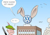 Cartoon: VW (small) by Erl tagged vw,volkswagen,konzern,auto,abgasskandal,dieselgate,abgas,diesel,manipulation,software,test,wissen,vertuschung,aussage,belastung,piech,winterkorn,weil,ministerpräsident,niedersachsen,hase,jäger,karikatur,erl