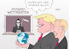 Cartoon: Wettrüsten (small) by Erl tagged politik,rüstung,abrüstung,atomraketen,inf,vertrag,ausstieg,usa,präsident,donald,trump,gefahr,wettrüsten,atomar,tod,wettbüro,zocker,russland,wladimir,putin,einsatz,welt,erde,karikatur,erl