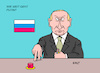 Cartoon: Wie weit geht Putin? (small) by Erl tagged politik,krieg,angriff,angriffskrieg,überfall,russland,ukraine,reaktion,westen,usa,eu,sanktionen,präsident,wladimir,putin,drohung,atomwaffen,atomkrieg,angst,schrecken,roter,knopf,karikatur,erl
