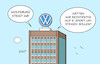 Cartoon: Wolfsburg (small) by Erl tagged politik,sport,fußball,bundesliga,relegation,abstieg,vfl,wolfsburg,sponsor,vw,volkswagen,auto,verbrenner,umstieg,elektroauto,karikatur,erl