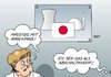 Cartoon: Zeichen (small) by Erl tagged merkel bundeskanzlerin regierung schwarz gelb cdu csu fdp atomenergie ausstieg augenmaß taktik wahl wahlkampf umfragewerte atomkraftwerk gau unfall katastrophe japan flagge