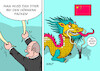 Cartoon: Zupackende Art (small) by Erl tagged politik,bundeskanzler,olaf,scholz,besuch,reise,china,diktator,xi,jinping,wirtschaft,markt,handel,abhängigkeit,kritik,menschenrechte,aggression,taiwan,tatkraft,stier,hörner,drache,bart,karikatur,erl