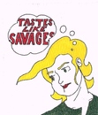 Cartoon: Tastes Like Savages (small) by robobenito tagged tastes,like,savages,blonde,woman,bubbles,thought,word,speaking,female,girl,hair,yellow,comment,drawing,pencil,pen,ink,face,portrait,indigenous,bourgeois,thinking